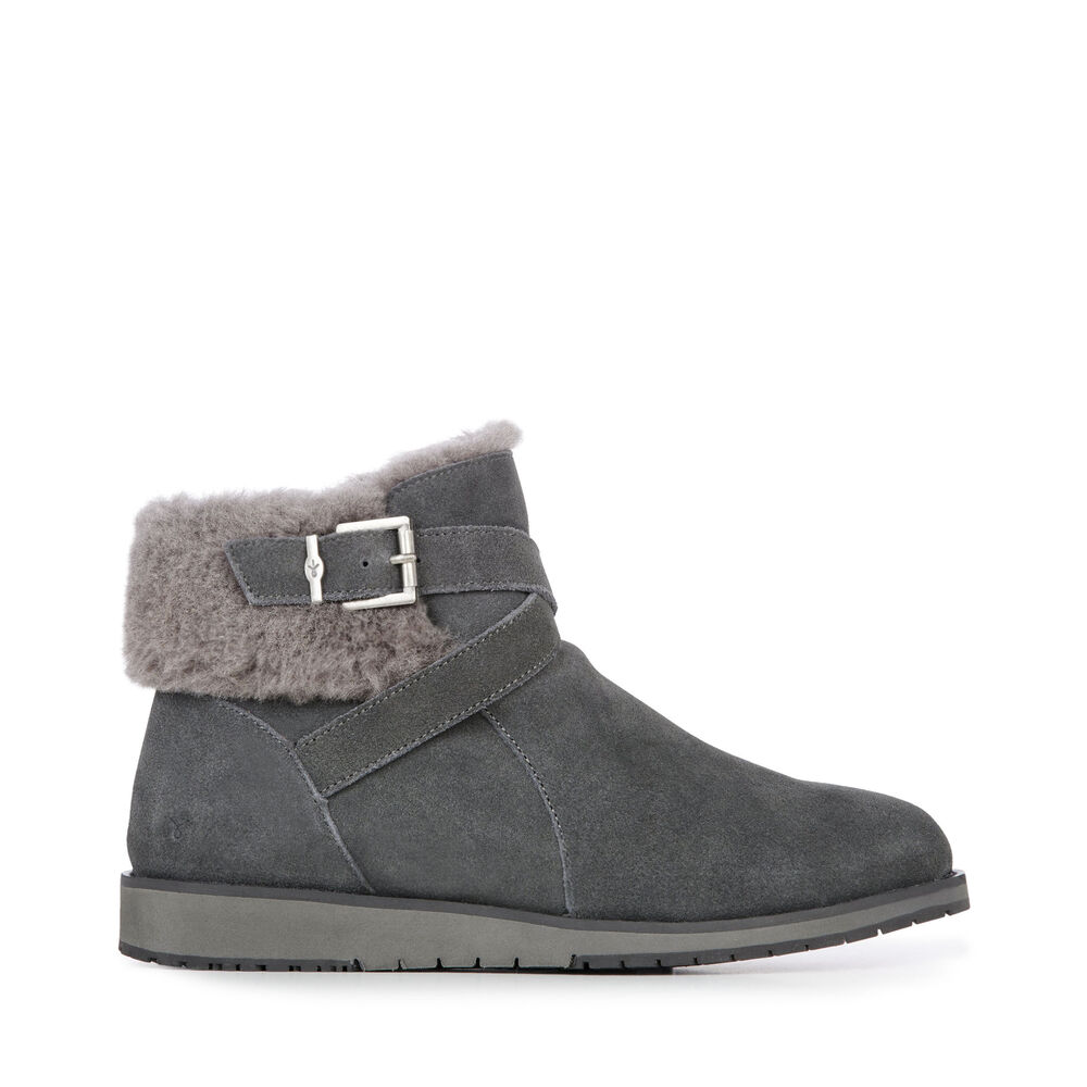 Emu Merak Stiefel Damen Dunkelschwarz Grau Deutschland WLA639041