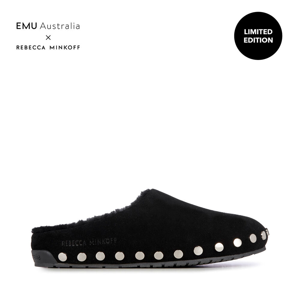 Emu Monch Stud Hausschuhe Damen Schwarz Deutschland CNM021384