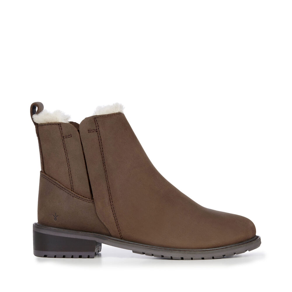 Emu Pioneer Leder Stiefel Damen Schokolade Deutschland DOU971340