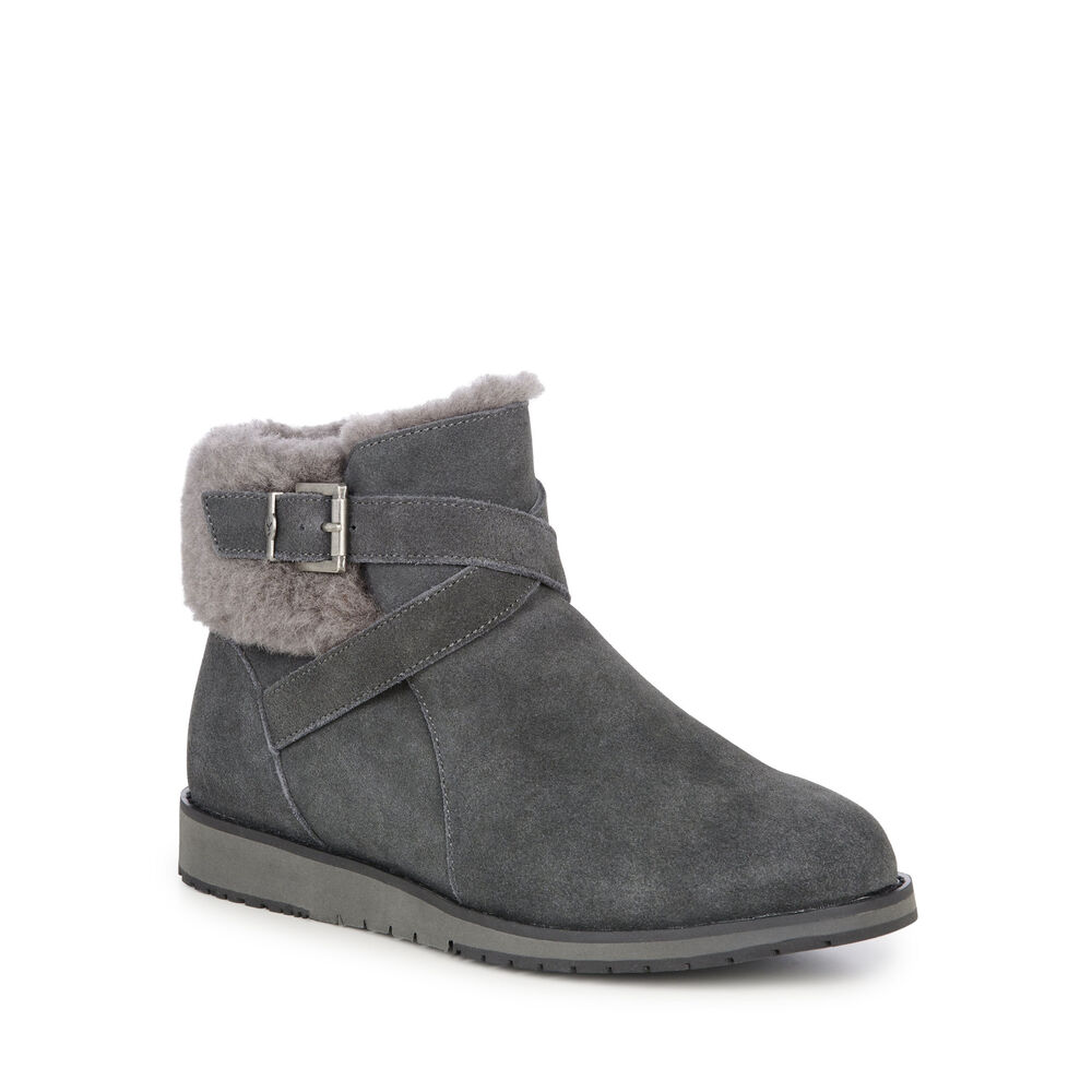 Emu Merak Stiefel Damen Dunkelschwarz Grau Deutschland WLA639041