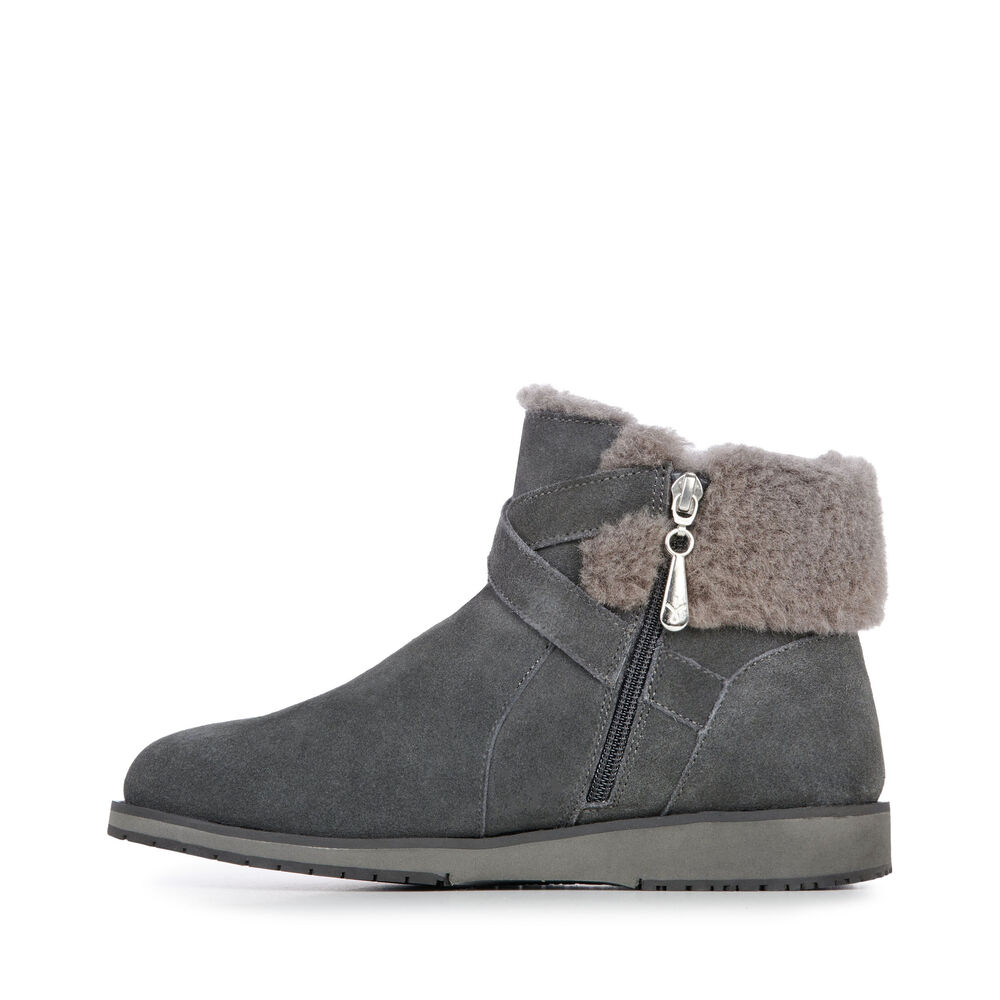 Emu Merak Stiefel Damen Dunkelschwarz Grau Deutschland WLA639041