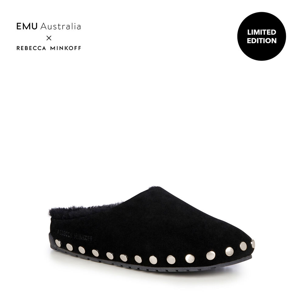 Emu Monch Stud Hausschuhe Damen Schwarz Deutschland CNM021384