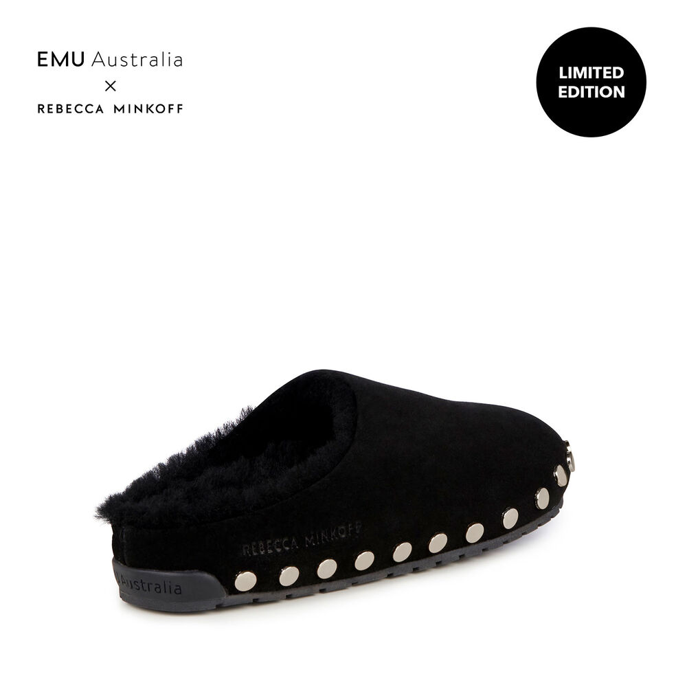 Emu Monch Stud Hausschuhe Damen Schwarz Deutschland CNM021384