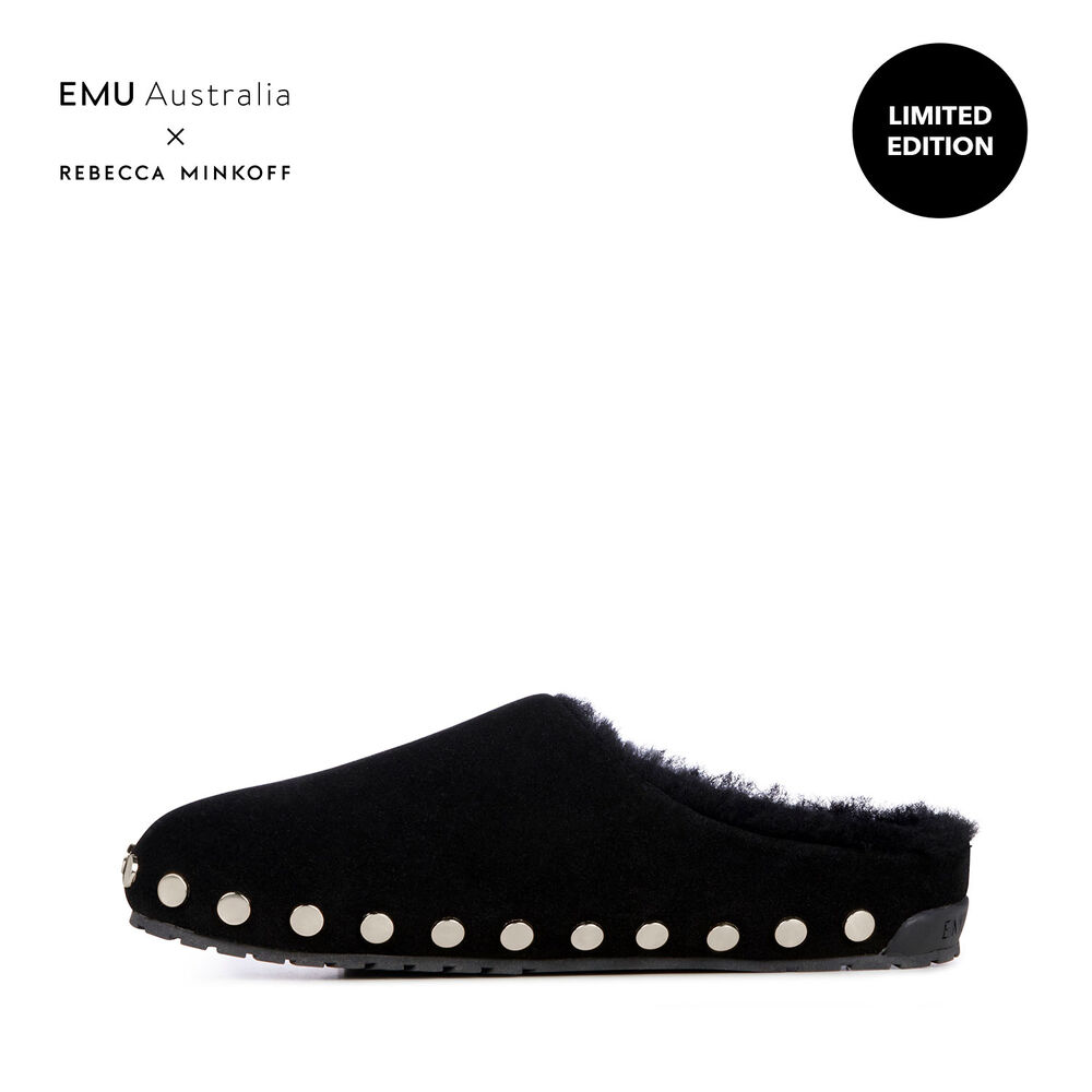 Emu Monch Stud Hausschuhe Damen Schwarz Deutschland CNM021384