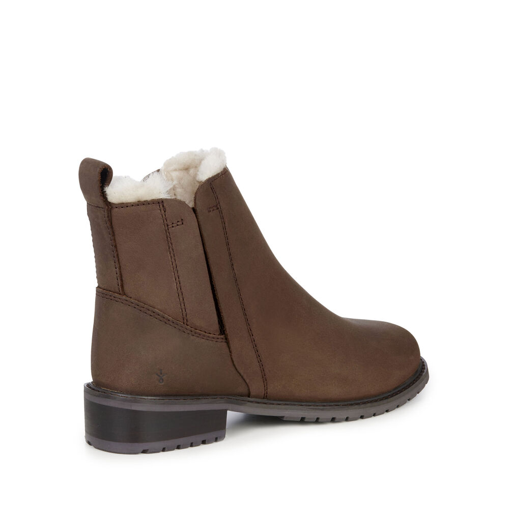 Emu Pioneer Leder Stiefel Damen Schokolade Deutschland DOU971340