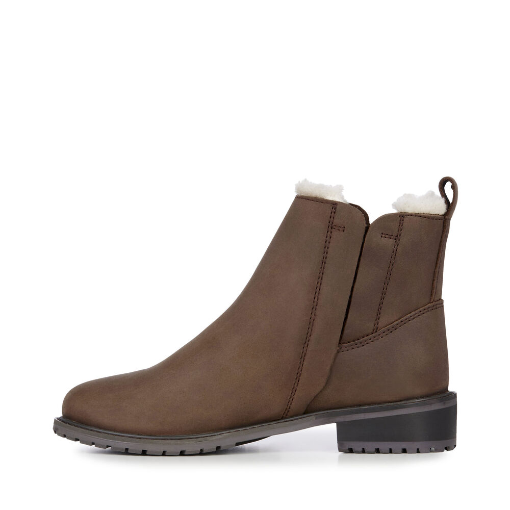 Emu Pioneer Leder Stiefel Damen Schokolade Deutschland DOU971340