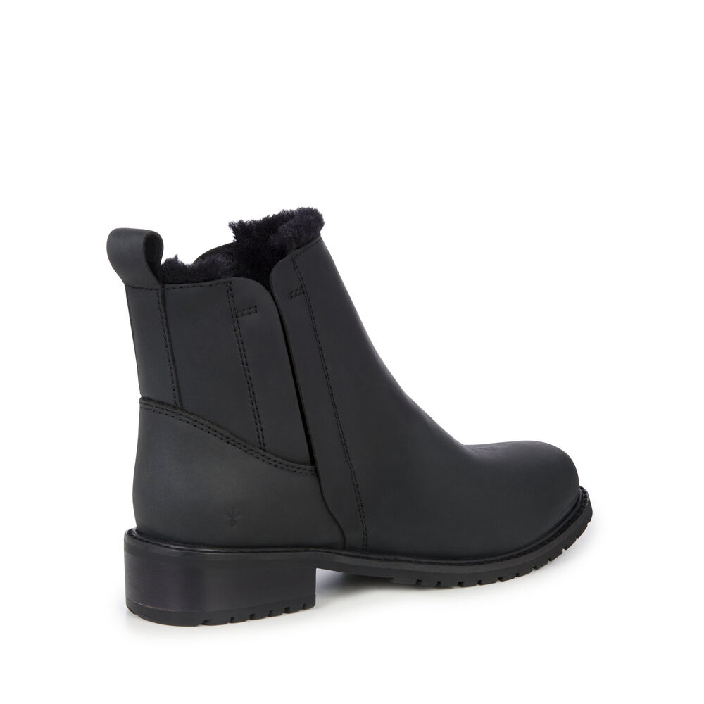 Emu Pioneer Leder Stiefel Damen Schwarz Deutschland DZO158240