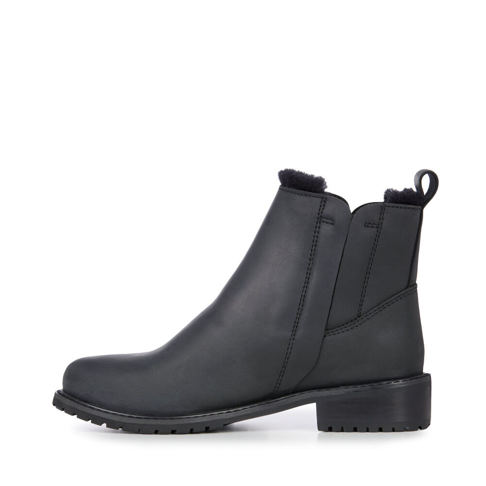 Emu Pioneer Leder Stiefel Damen Schwarz Deutschland DZO158240