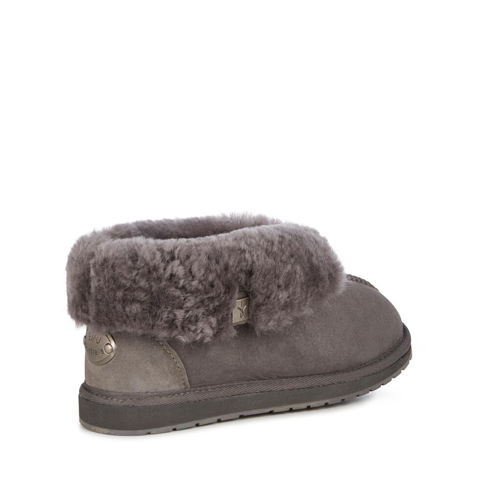 Emu Platinum Albany Hausschuhe Damen Tiefesgrau Deutschland STX621470