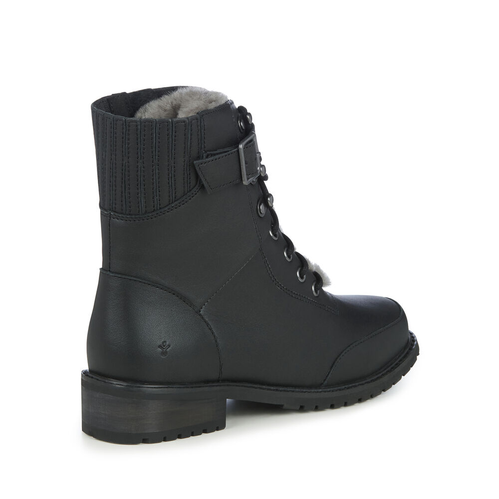 Emu Waldron Leder Stiefel Damen Schwarz Deutschland NPJ143097