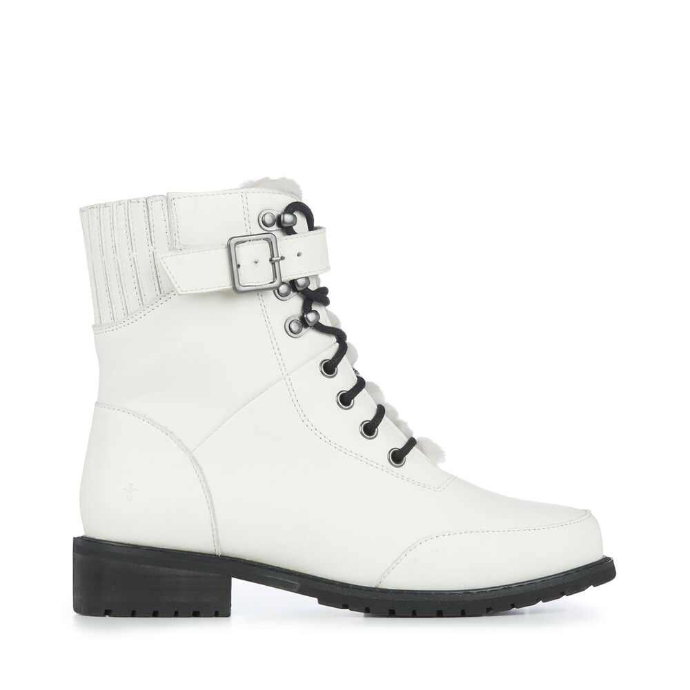 Emu Waldron Leder Stiefel Damen Weiß Deutschland GKQ539267