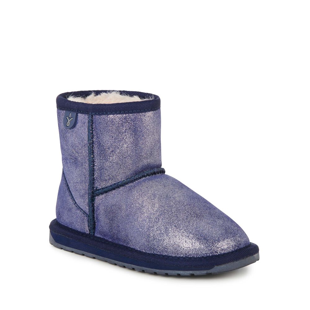 Emu Wallaby Mini Metallic Stiefel Kinder Navy Deutschland MJT593147