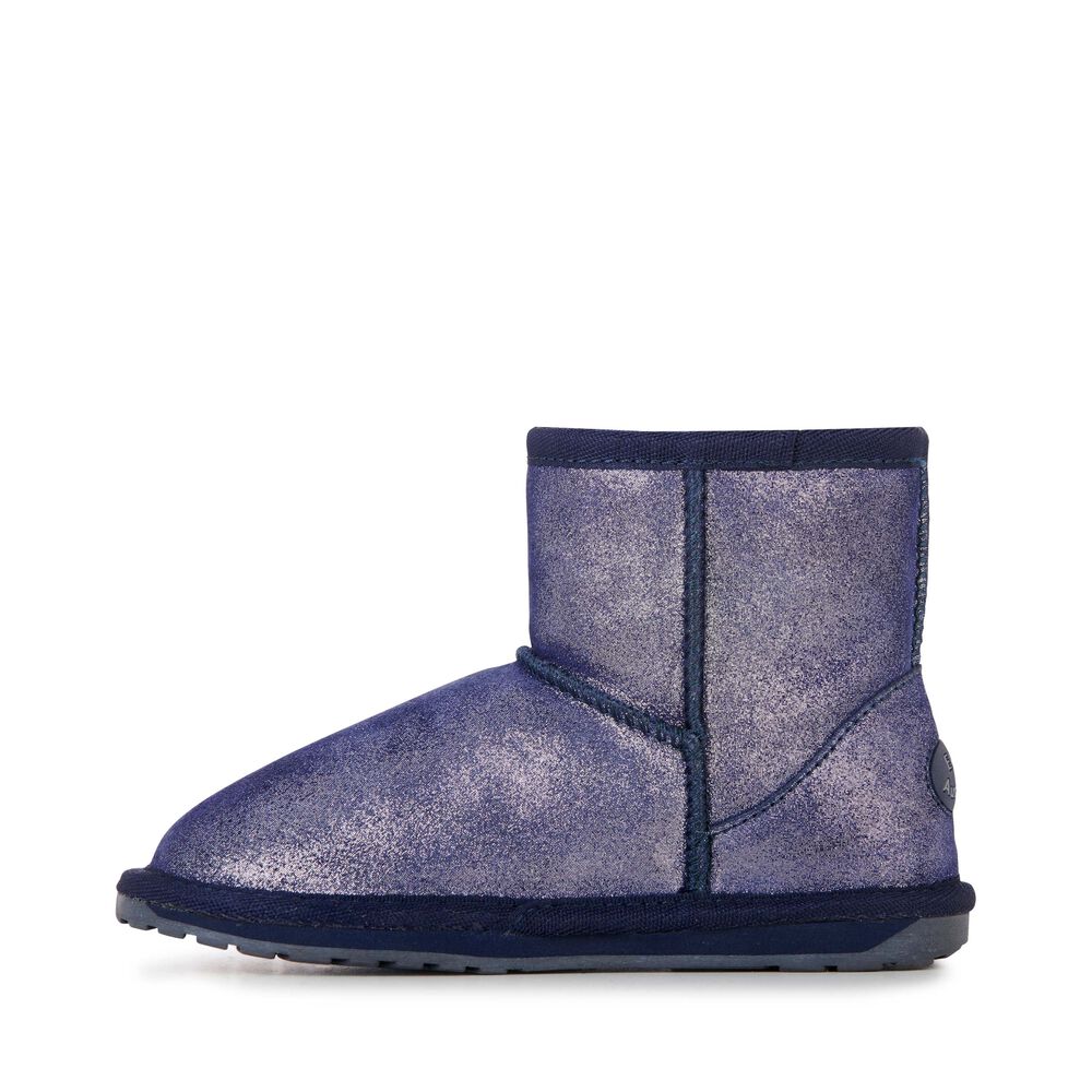 Emu Wallaby Mini Metallic Stiefel Kinder Navy Deutschland MJT593147